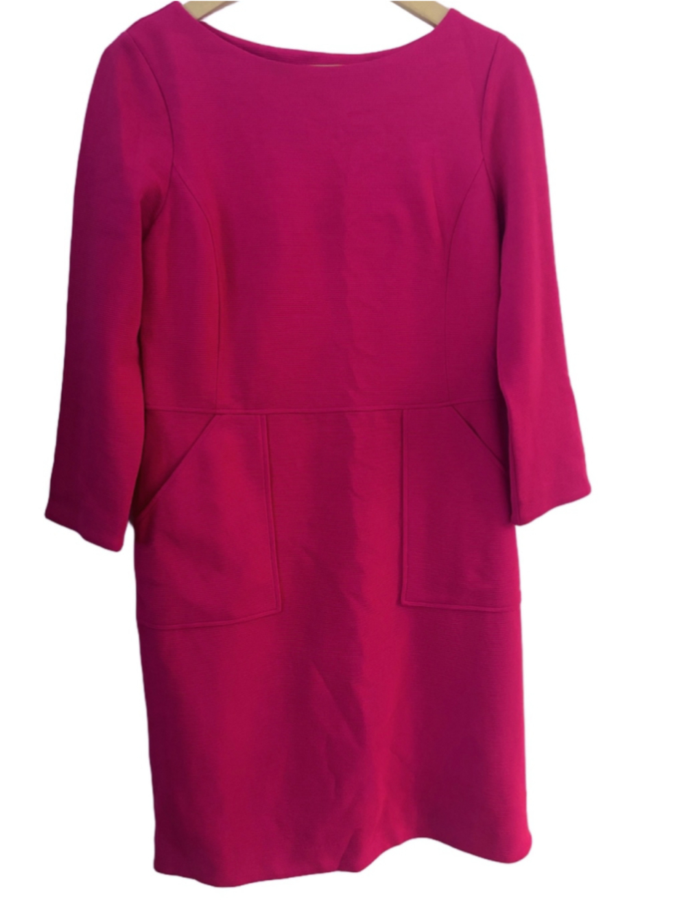 Boden ht pnk md weight ribbed knit l/s sheath dress WM 8